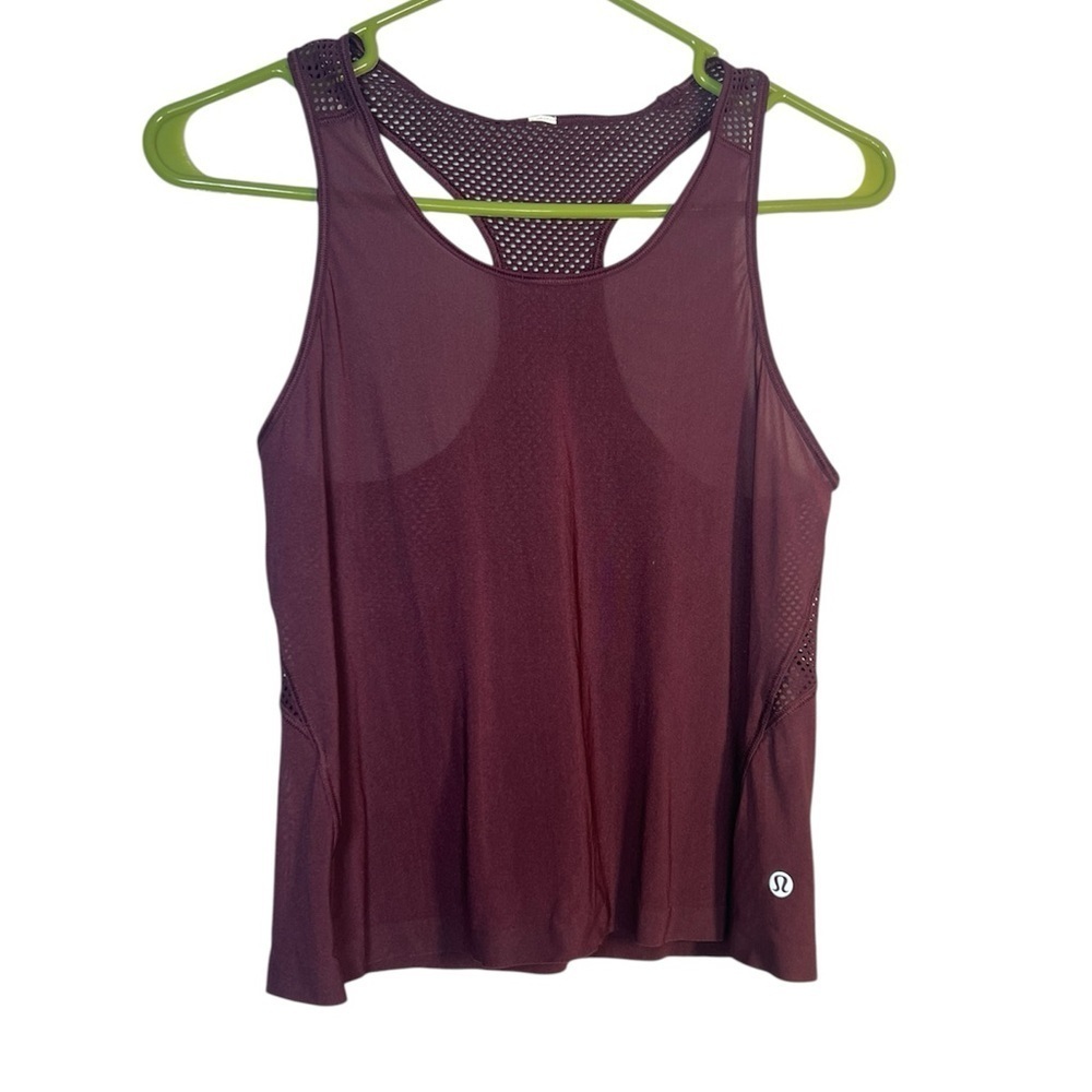 Lululemon Maroon Mesh Back Racerback Tank Top 4
